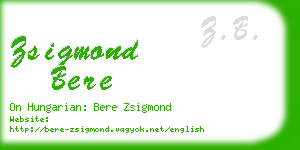 zsigmond bere business card